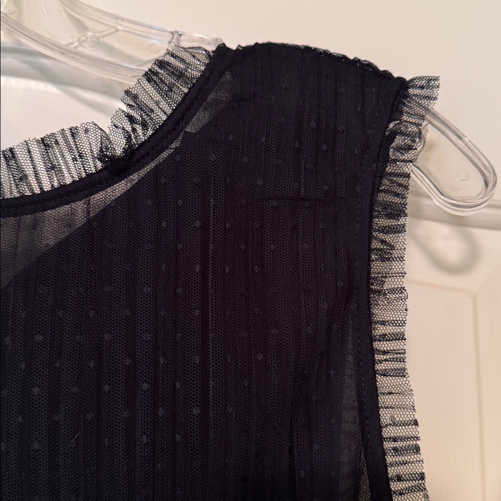Chelsea28 Elegant Dark Navy Mesh Top